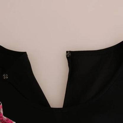 Dolce & Gabbana Black Silk Fairy Tale Top Crystal Blouse