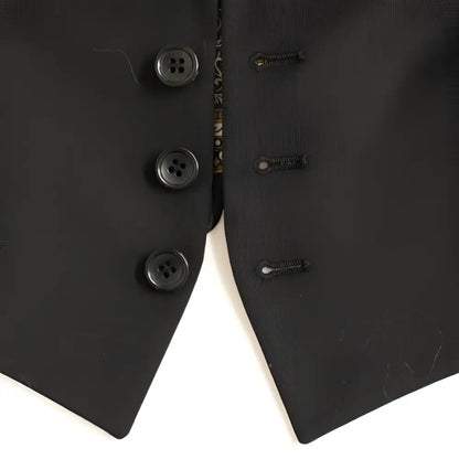 Dolce & Gabbana Black Silk Scarf Back Blazer Jacket