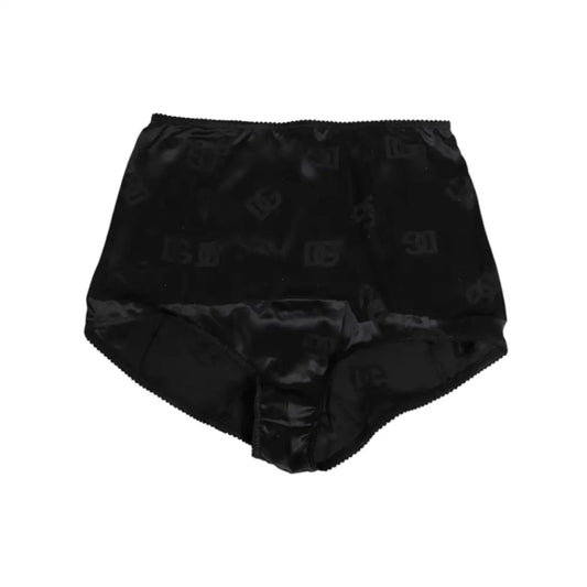 Dolce & Gabbana Black Silk Stretch High Waist Girdle Underwear