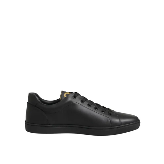 Dolce & Gabbana black street life low top sneaker bagside med guldlogo