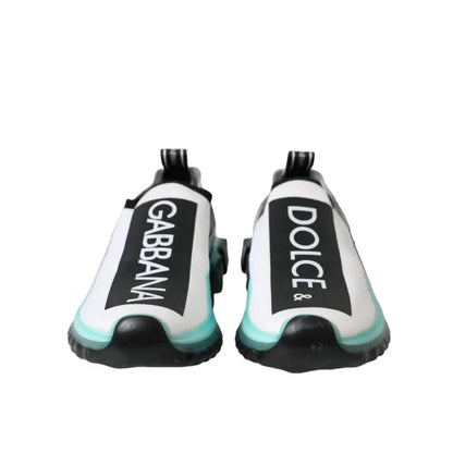Dolce & Gabbana Black White Blue Slip On Sorrento Sneakers Shoes