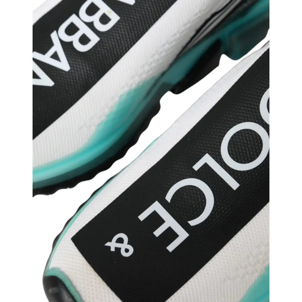 Dolce & Gabbana Black White Blue Slip On Sorrento Sneakers Shoes