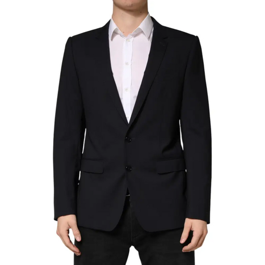 Dolce & Gabbana Black Wool Single Breasted 2 Button Blazer - Blazer