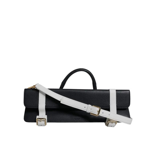 Dolce & Gabbana Blue White Calfskin Leather Crossbody Shoulder Bag