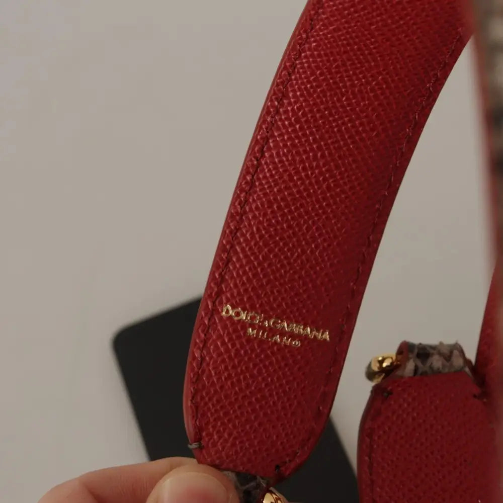 Dolce & Gabbana Brun Python Læder Studded Skulder Strap