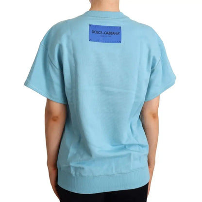 Dolce & Gabbana Elegant Blue Crew Neck Cotton Top