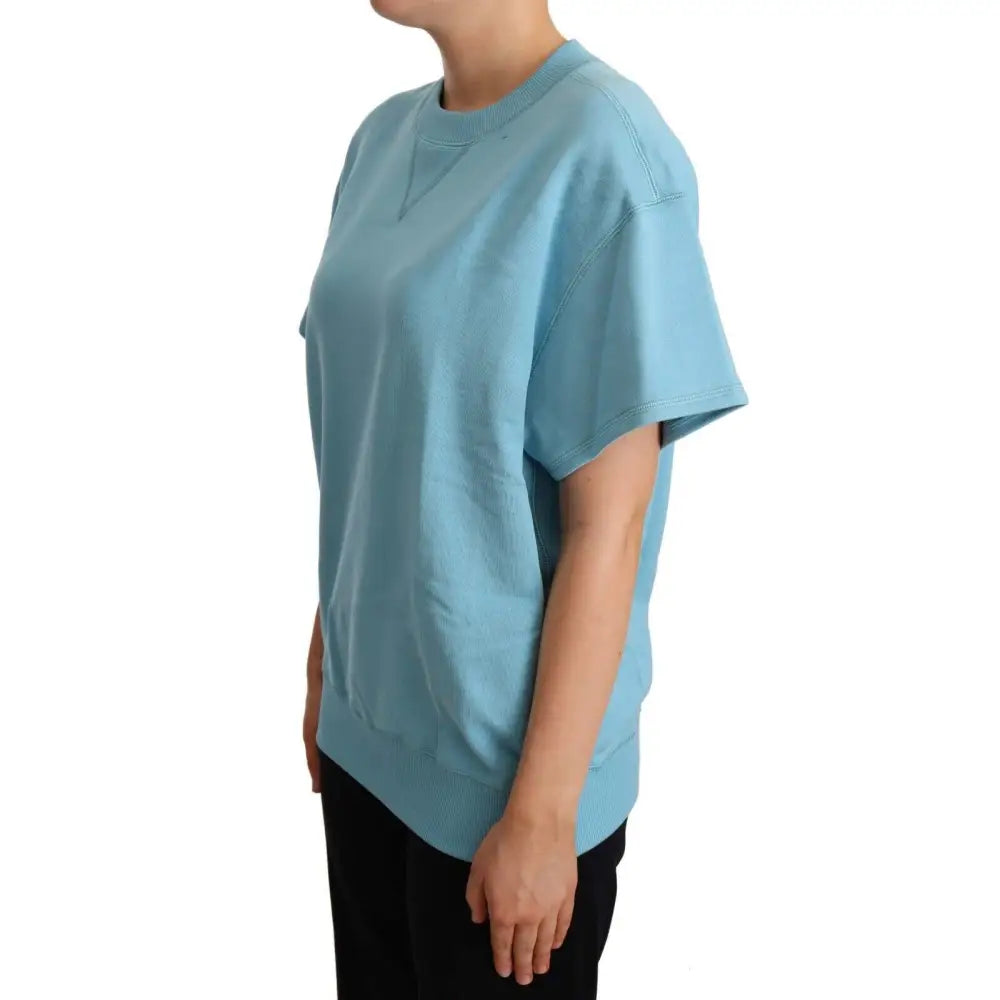 Dolce & Gabbana Elegant Blue Crew Neck Cotton Top