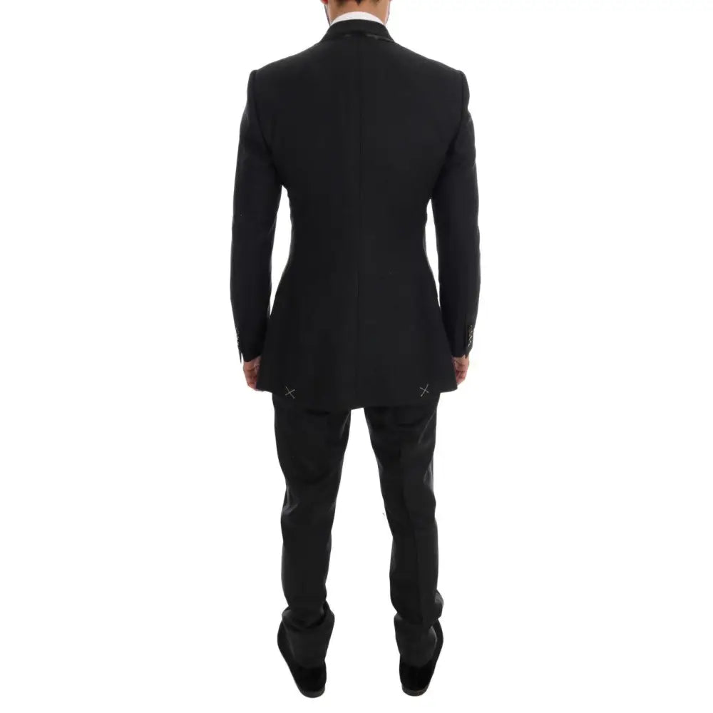 Dolce & Gabbana Elegant Gray Double Breasted Wool Suit