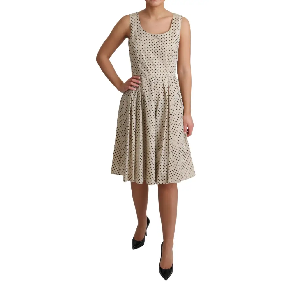 Dolce & Gabbana Elegant Polka Dot Sleeveless A-Line Dress