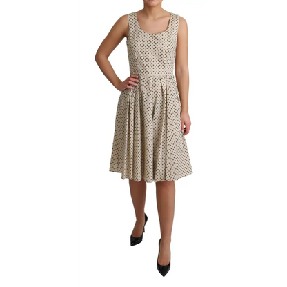 Dolce & Gabbana Elegant Polka Dot Sleeveless A-Line Dress