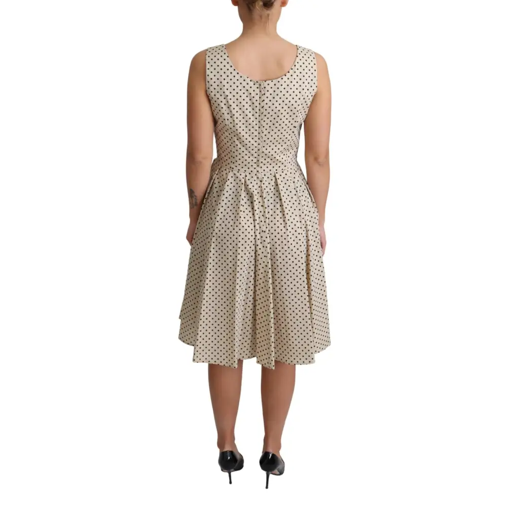 Dolce & Gabbana Elegant Polka Dot Sleeveless A-Line Dress