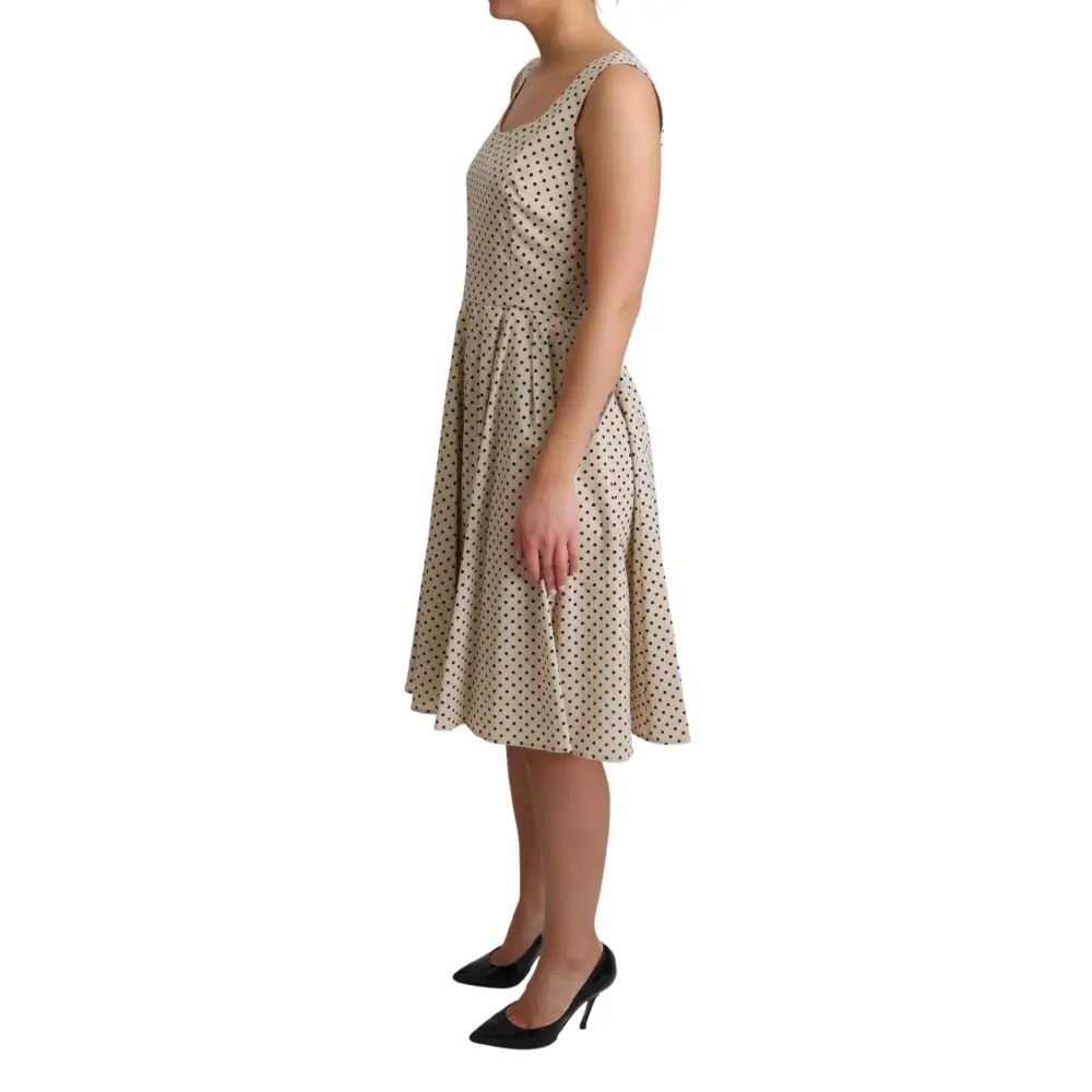 Dolce & Gabbana Elegant Polka Dot Sleeveless A-Line Dress