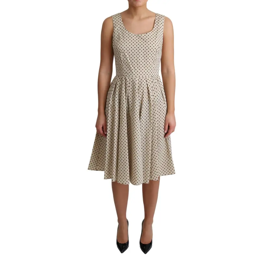 Dolce & Gabbana Elegant Polka Dot Sleeveless A-Line Dress