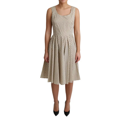 Dolce & Gabbana Elegant Polka Dot Sleeveless A-Line Dress