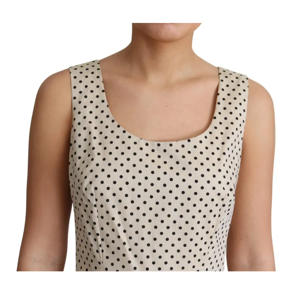 Dolce & Gabbana Elegant Polka Dot Sleeveless A-Line Dress
