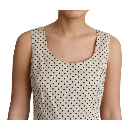Dolce & Gabbana Elegant Polka Dot Sleeveless A-Line Dress
