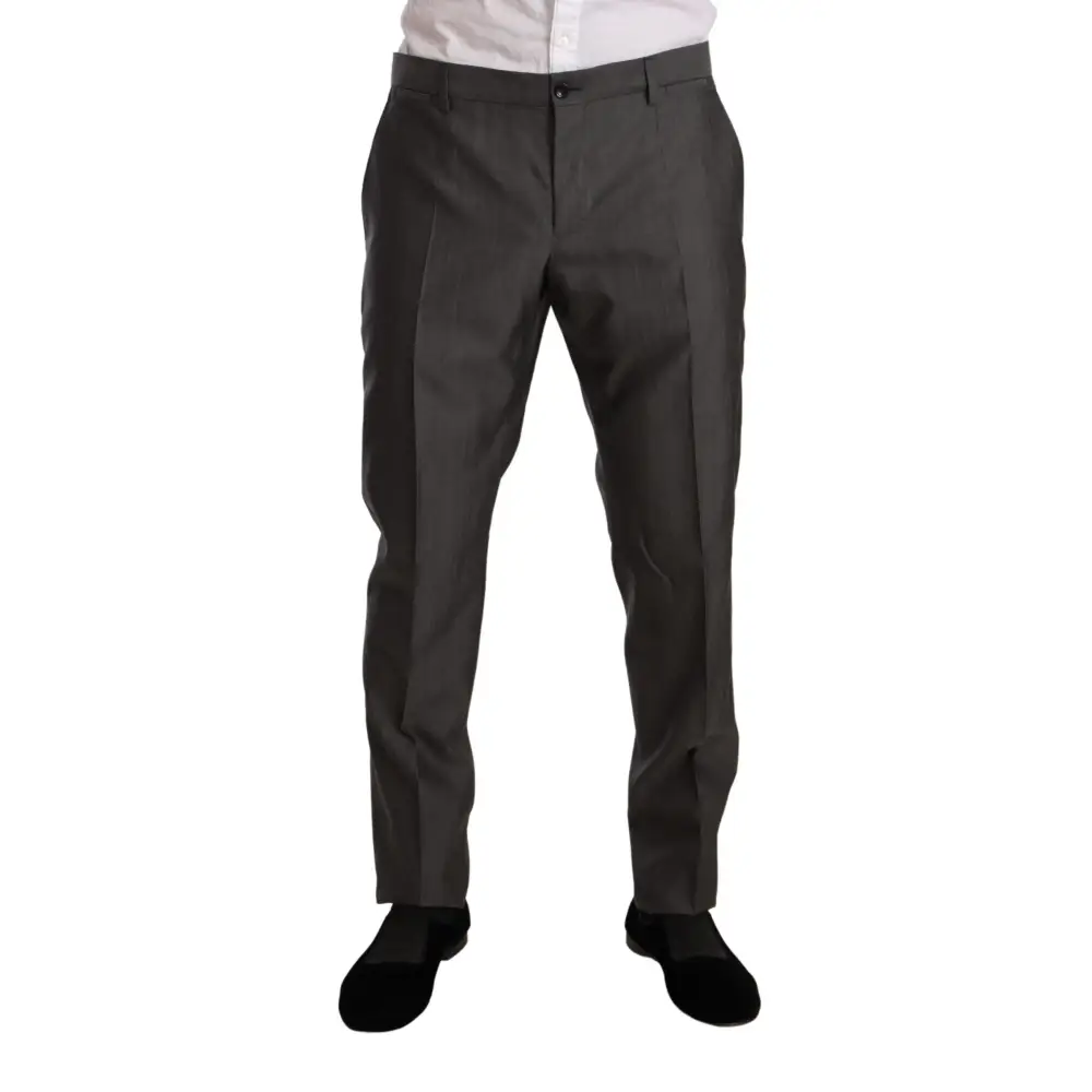 Mørkegrå Dolce & Gabbana metallic martini slim fit bukser med elegant snit og subtile folder