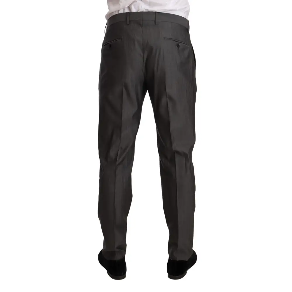 Mørkegrå Dolce & Gabbana martini slim fit bukser med elegant snit og fine folder
