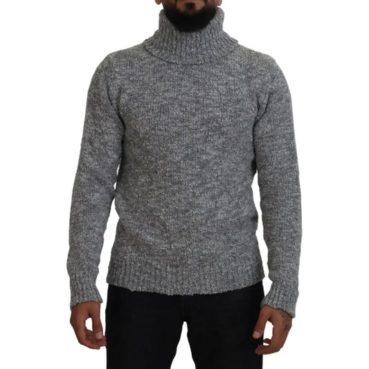 Dolce & Gabbana Gray Wool Knit Turtleneck Pullover Sweater