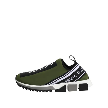 Dolce & Gabbana Green Black Slip On Sorrento Sneakers Shoes
