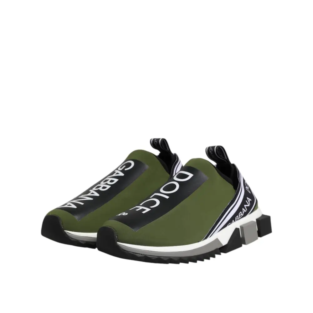 Dolce & Gabbana green logo low top Sorrento sneakers i olivgrøn