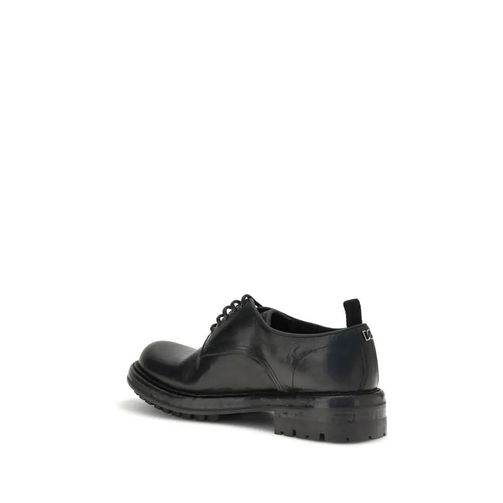 Dolce & Gabbana sorte læder lace-up shoes med chunky gummisål. 100% originale brands