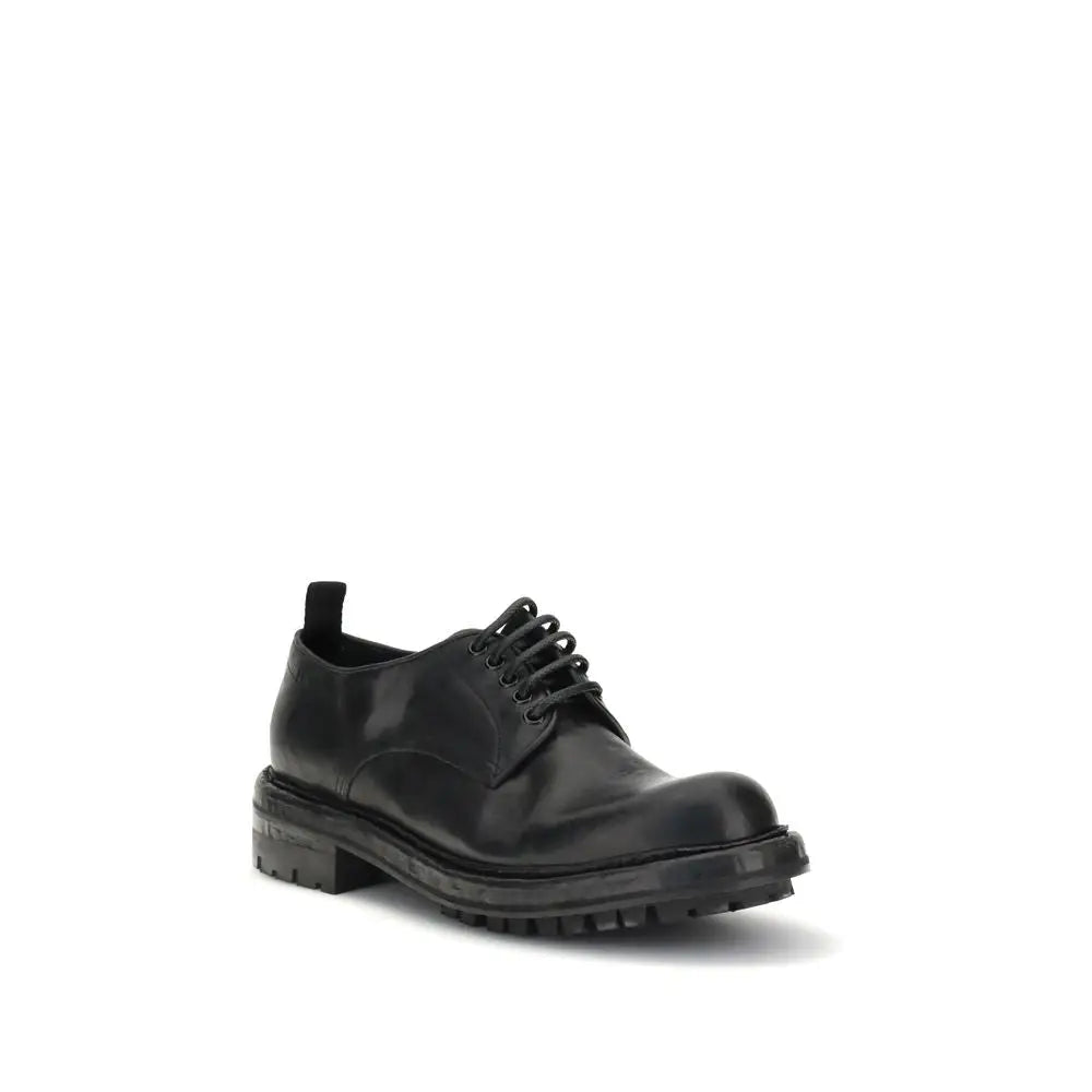 Dolce & Gabbana sorte læder lace-up shoes med chunky gummisål, 100% originale brands