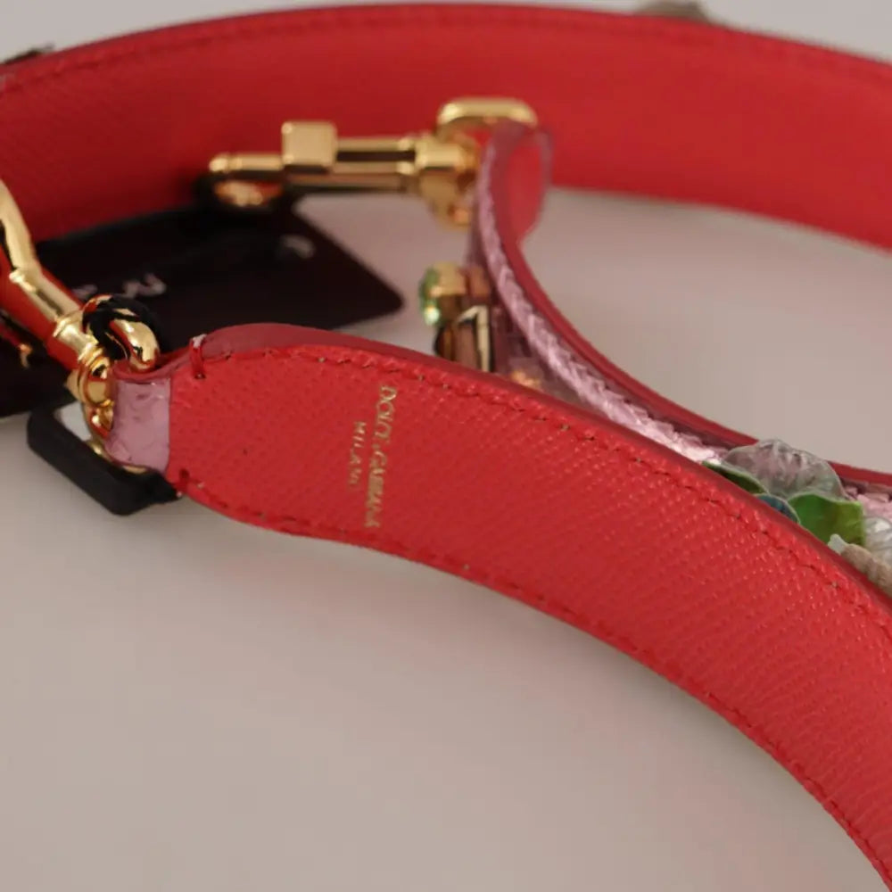 Dolce & Gabbana Metallic Pink Læder Studded Skulder Strap