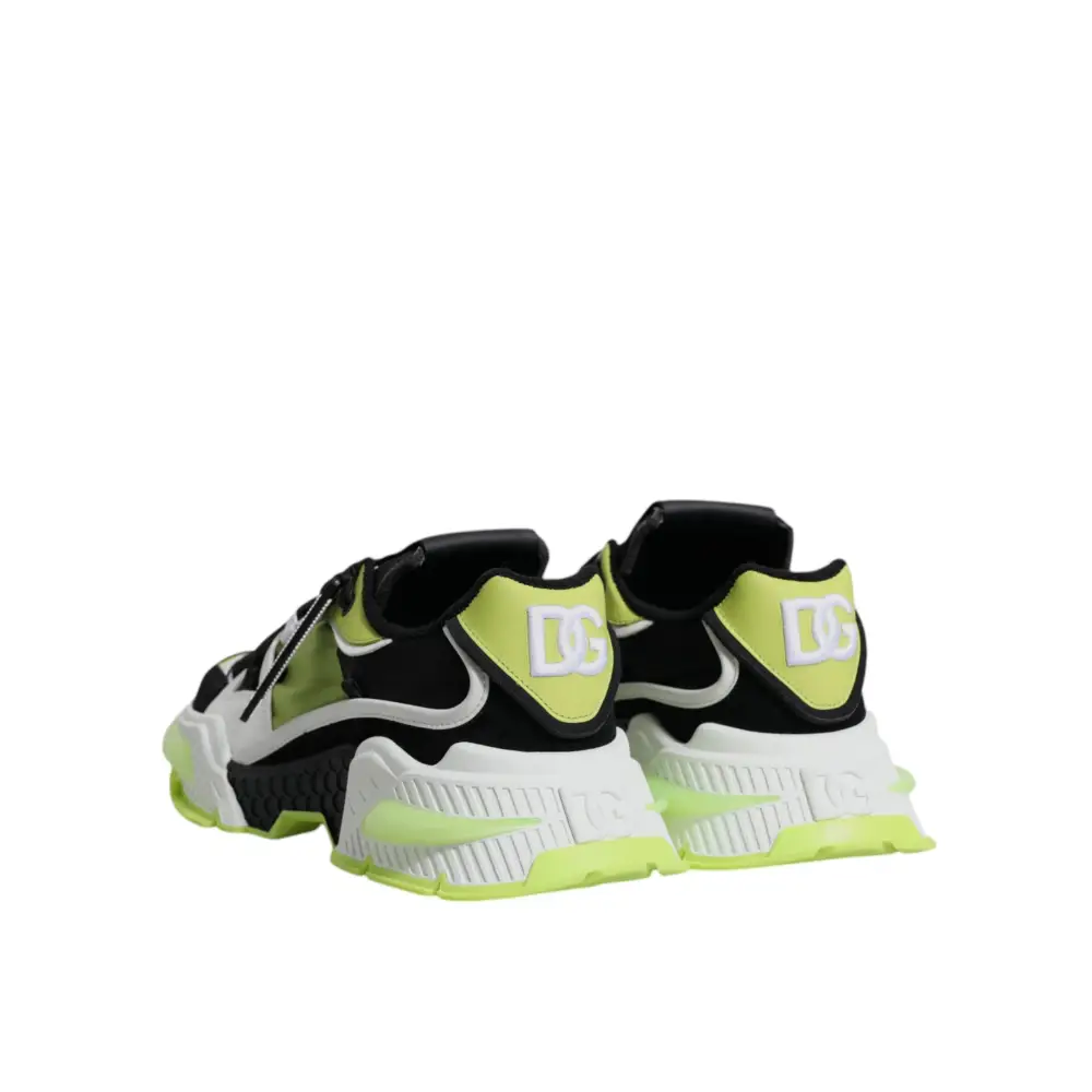 Dolce & Gabbana Gabbana multicolor Airmaster low top sneakers i neon grøn og sort med hvid sål