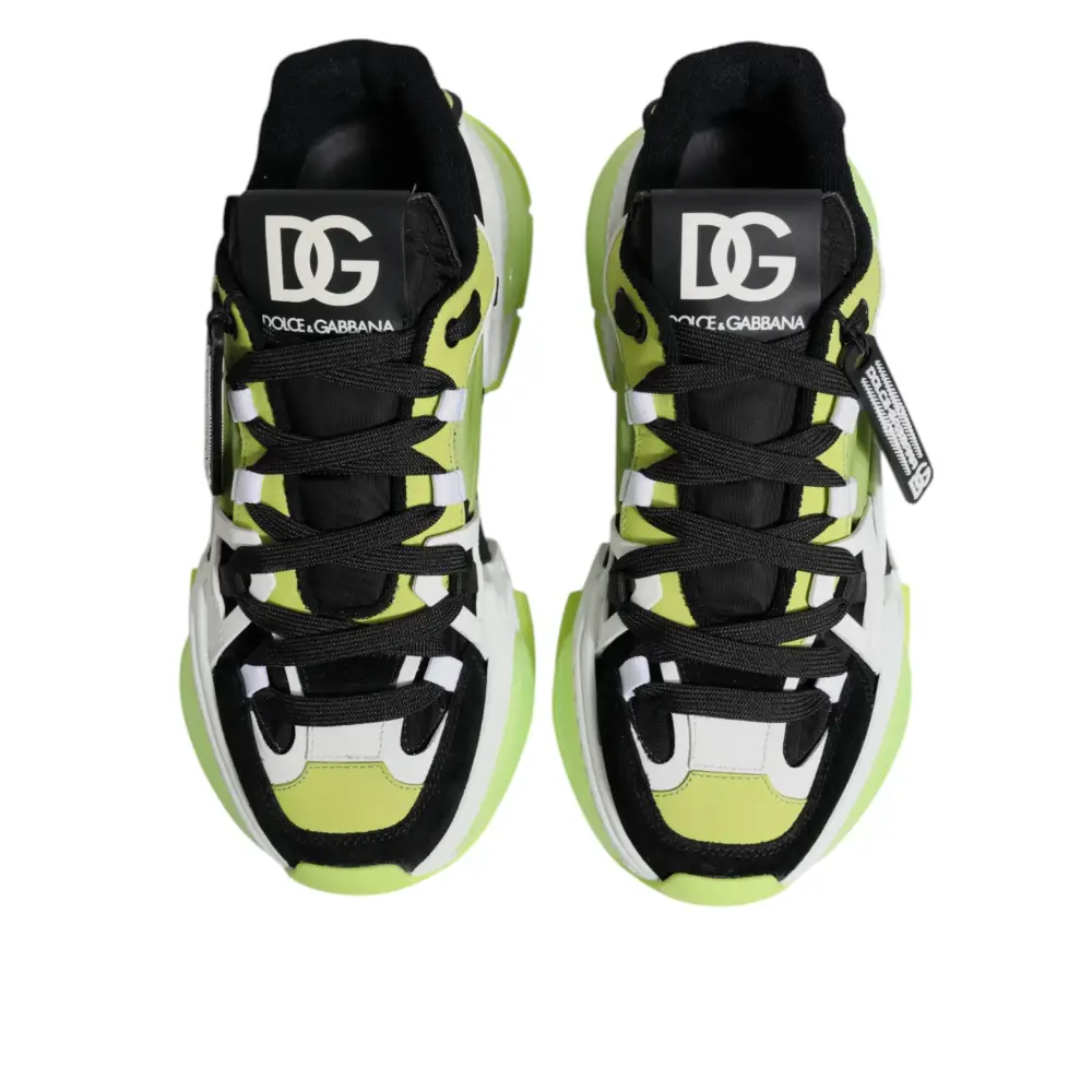 Vibrant Dolce & Gabbana multicolor Airmaster low top sneaker i limegrøn og sort