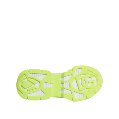 Vibrant neon green gummisål med DG-logo på Dolce & Gabbana Gabbana multicolor Airmaster low top sneakers