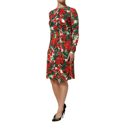 Dolce & Gabbana Multicolor Floral Short Portofino Dress