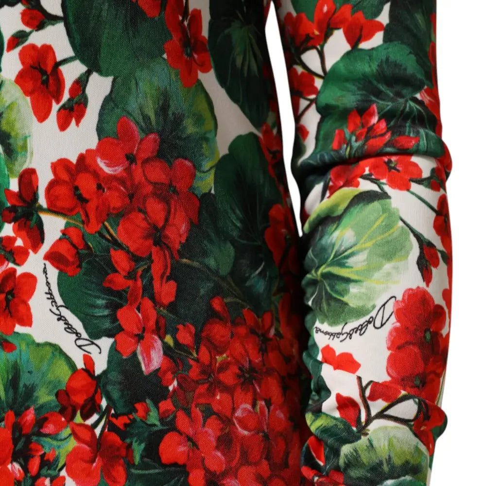 Dolce & Gabbana Multicolor Floral Short Portofino Dress