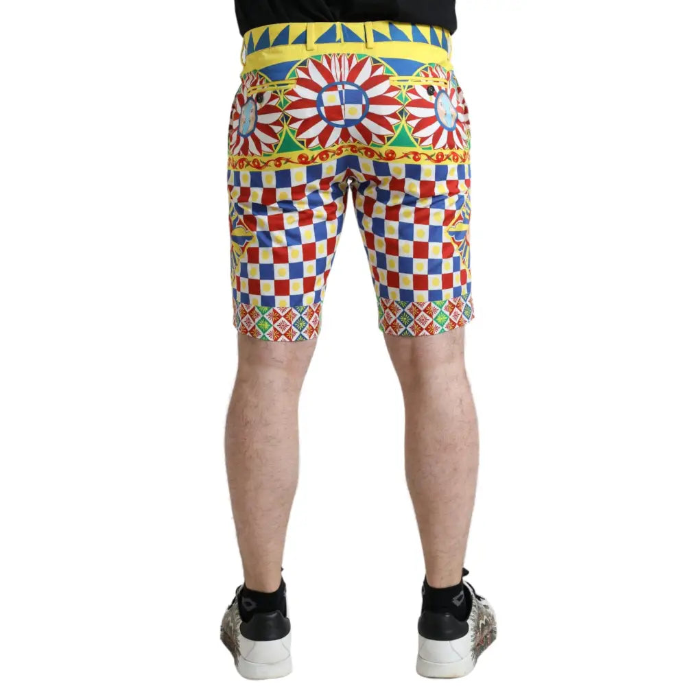 Dolce & Gabbana Multicolor Print Bermuda Shorts