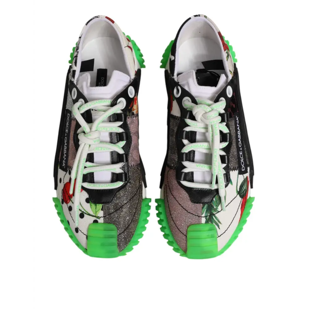 Dolce & Gabbana multicor DG logo leopard cherry sneakers i patchwork design