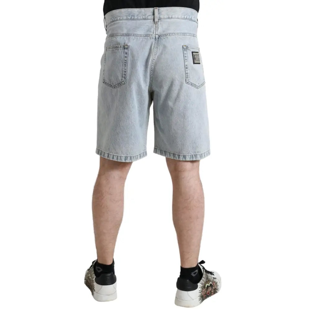 Dolce & Gabbana Multifarve Floral Print Denim Bermuda Shorts