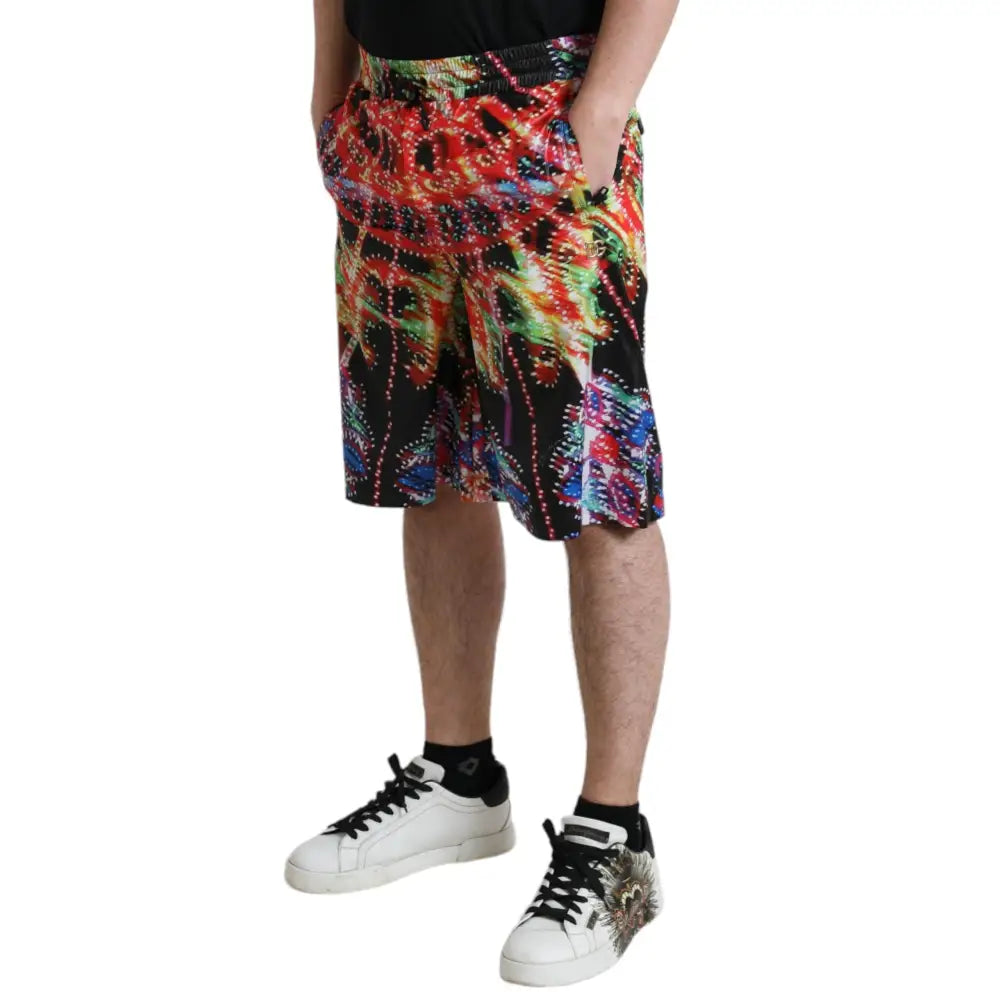 Dolce & Gabbana Multifarve Luminarie Print Herre Bermuda Shorts