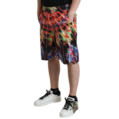 Dolce & Gabbana Multifarve Luminarie Print Herre Bermuda Shorts