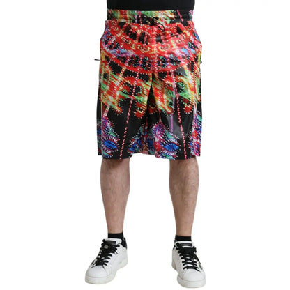 Dolce & Gabbana Multifarve Luminarie Print Herre Bermuda Shorts