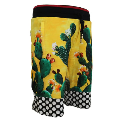 Dolce & Gabbana Multifarver Cactus Print Bomuld Sweat Shorts