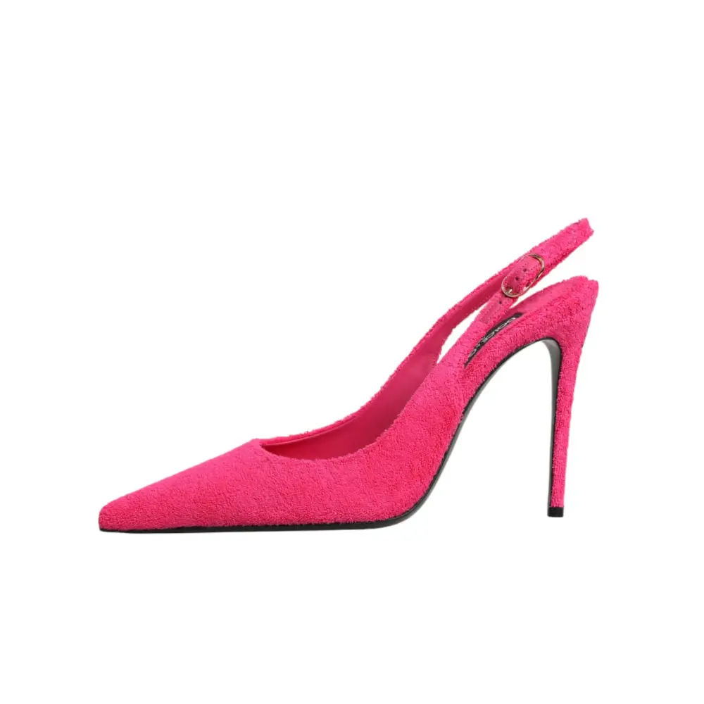 Dolce & Gabbana Pink Suede High Heels Slingback Shoes - Højhælede sko