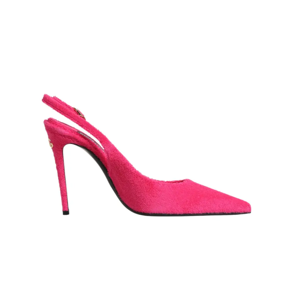 Dolce & Gabbana Pink Suede High Heels Slingback Shoes - Højhælede sko