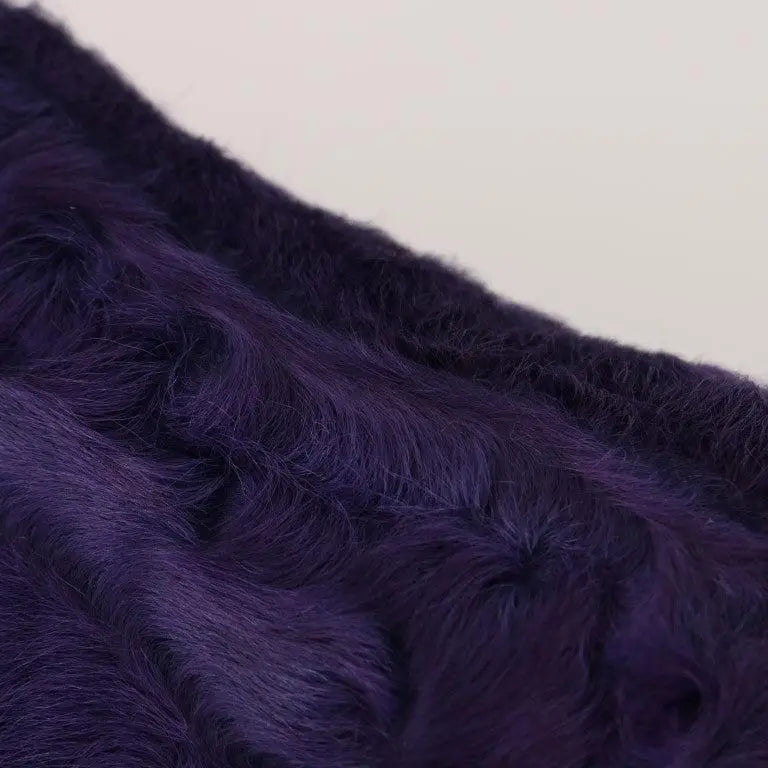 Dolce & Gabbana Purple Sheep Fur Leather Loafers