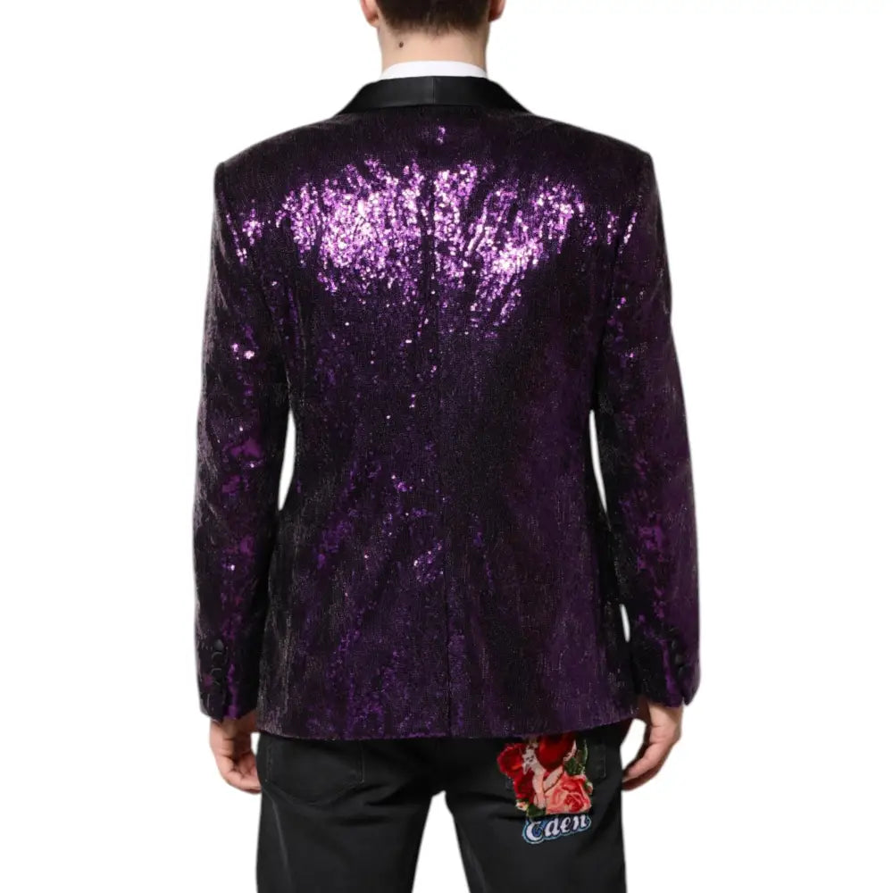 Dolce & Gabbana Purple SICILIA Sequin Embellish Coat Jacket