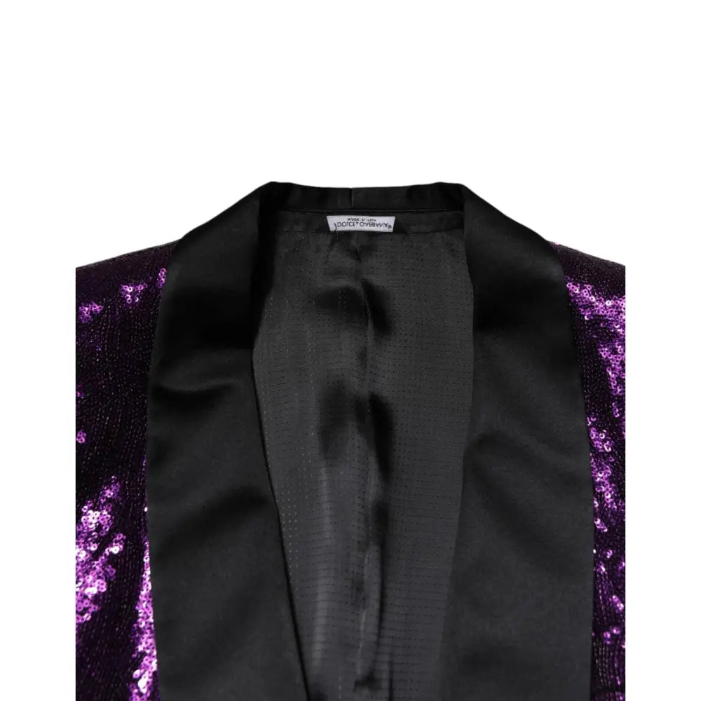 Dolce & Gabbana Purple SICILIA Sequin Embellish Coat Jacket