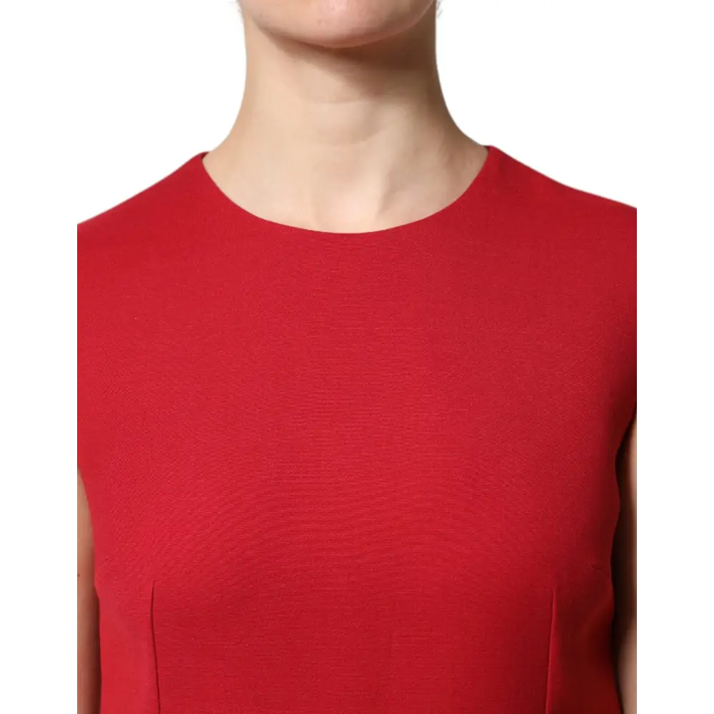 Vibrant Dolce & Gabbana rød uld sleeveless A-line kjole, spar 30–70% på mode