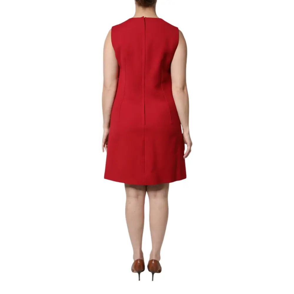 Vibrant rød Dolce & Gabbana ull-sleeveless A-line kjole, spar 30-70% på mode