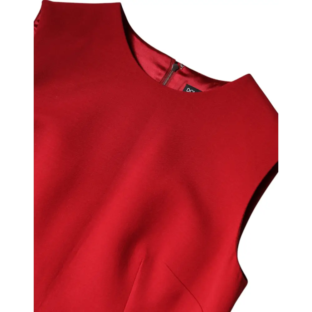 Vibrant Dolce & Gabbana rød uld sleeveless A-line kjole, spar 30-70% på mode