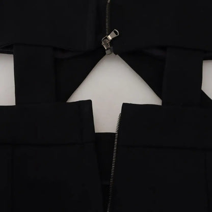 Dolce & Gabbana Sort Viscose Bodycon Sheath Midi Kjole