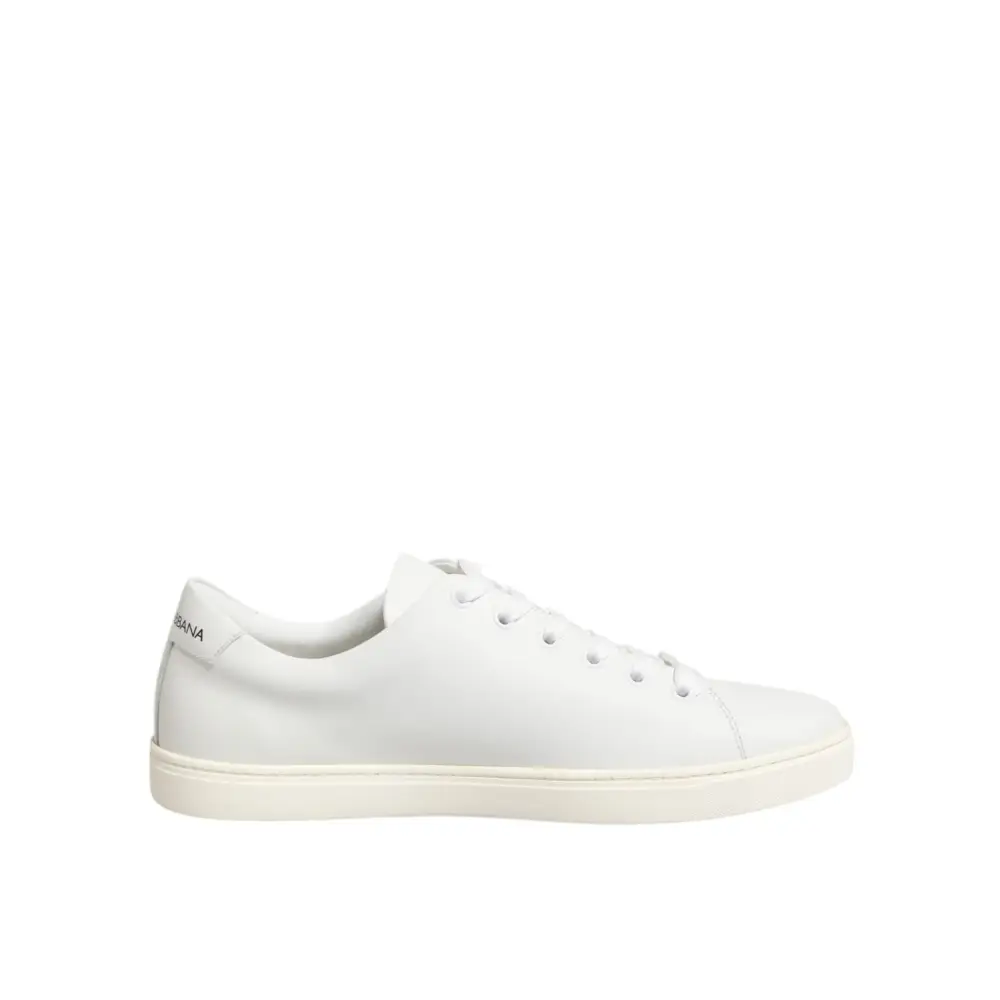 Dolce & Gabbana white leather Sacre Heart patch sneakers bagside